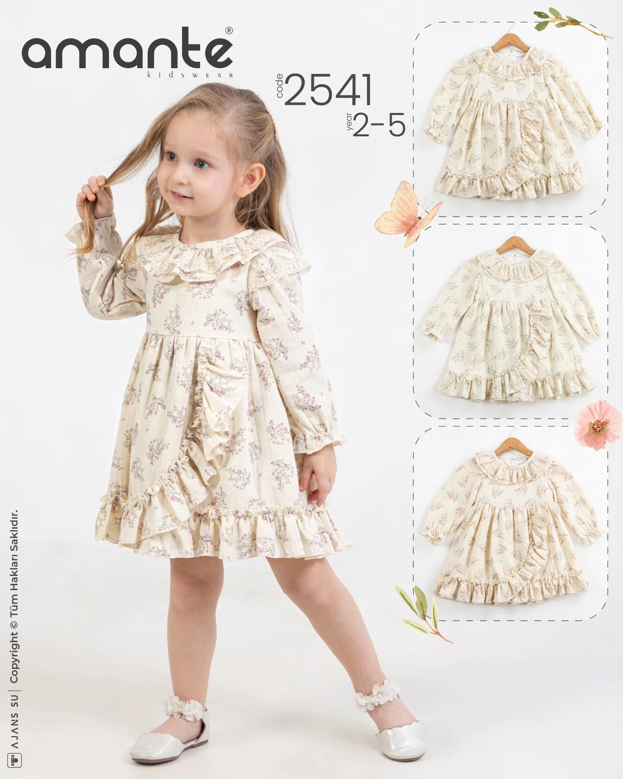 Amante 2541 Eteği Fırfırlı Elbise