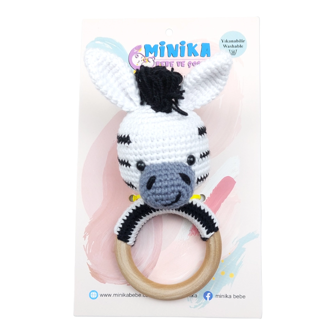 Minika Bebe 869001 Organik Amigurumi Dişlik Zebra
