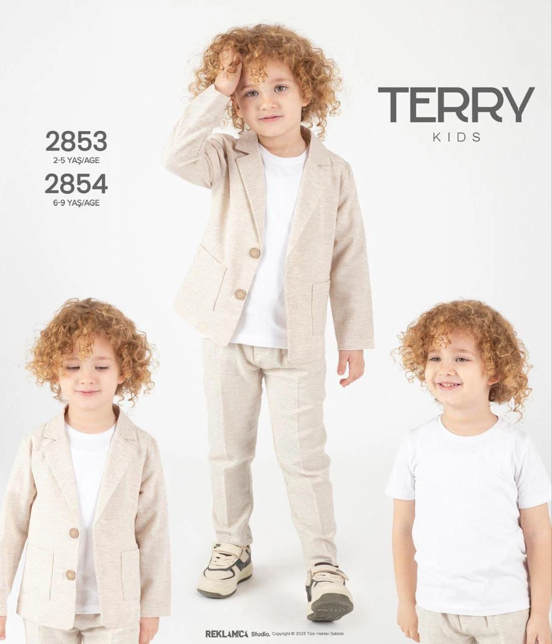Terry 2853 Keten Tişörtlü Ceketli 3lü Takım