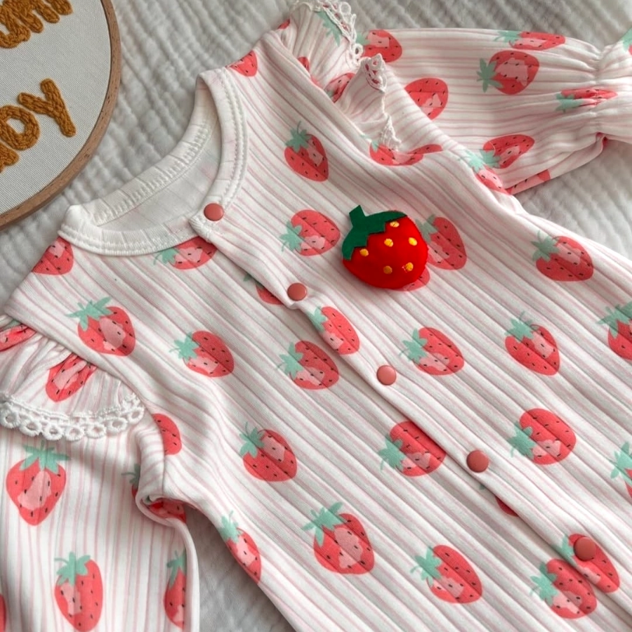 Babymii 2781 Çilekli Kız Tulum