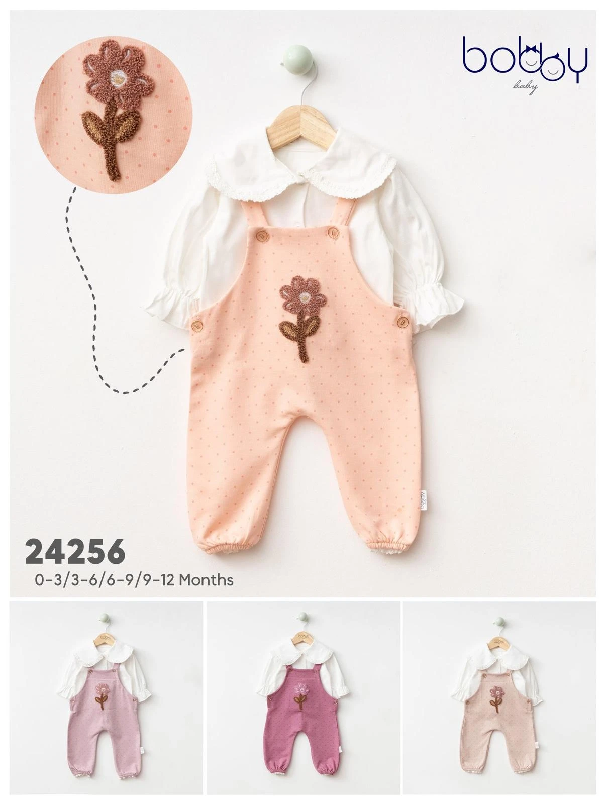 Bobby 24256 Gül İşlemeli Salopet Takım
