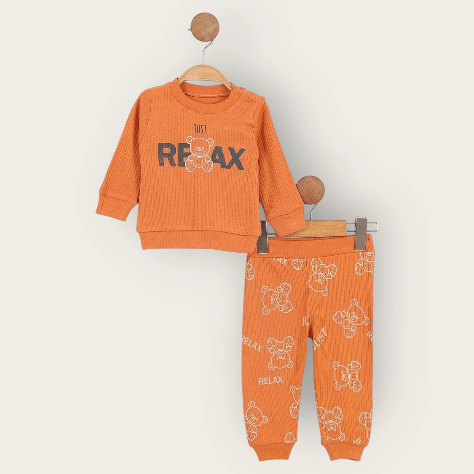 Hippıl 5045 Ayı Nakışlı Yelekli 3lü Takım