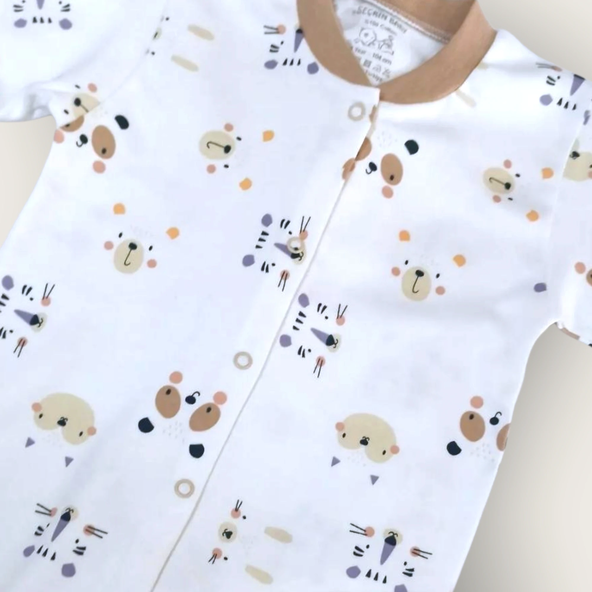 Seçkin 17237 Hayvan Desenli Çıtçıtlı Aylık Pijama Takımı