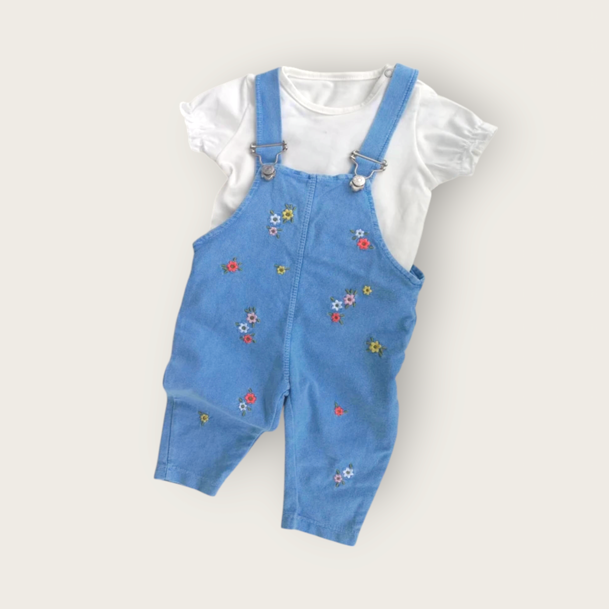 Baby Buu 270 Çiçekli Kot Salopet Takım