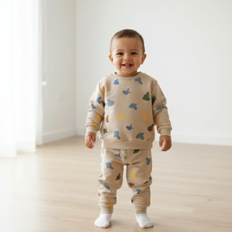 Donino 5422 Sulu Boya Desenli 2li Takım