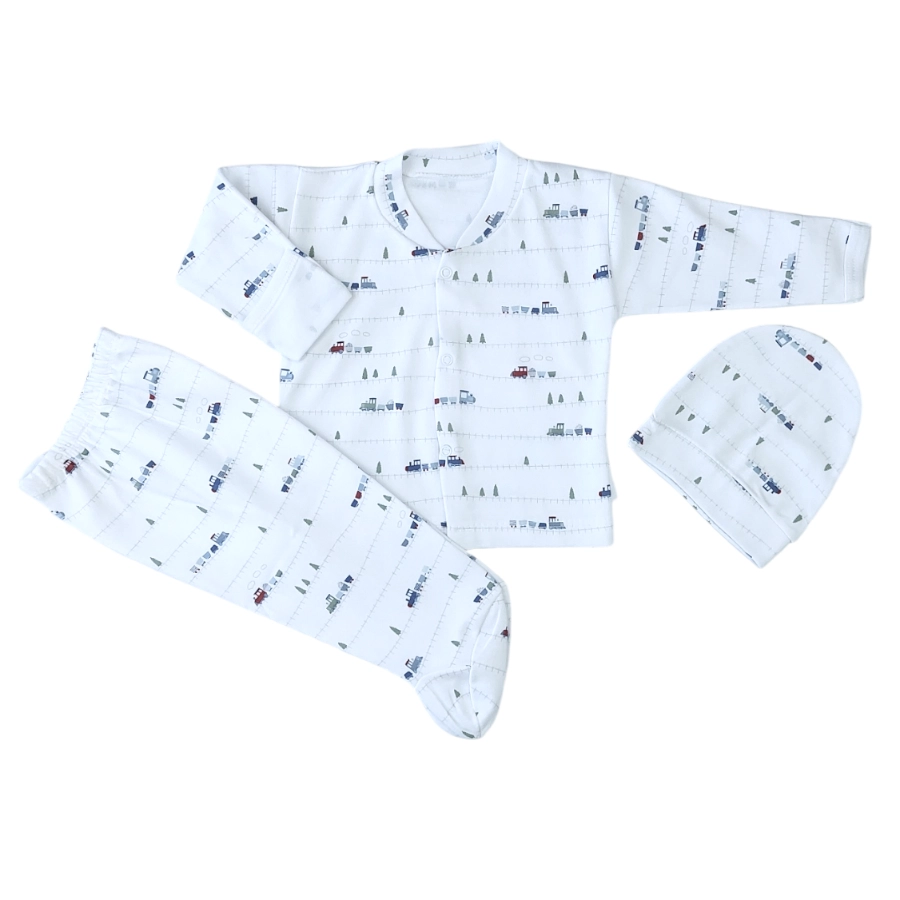 Okan Bebe 1221 Desenli Önden Çıtçıtlı Bebek Pijama