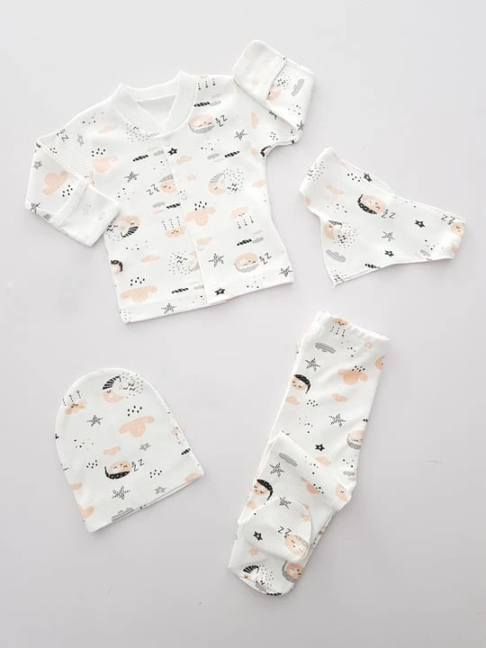 Okan Bebe 10054 Raporlu Desenli 5 li Set