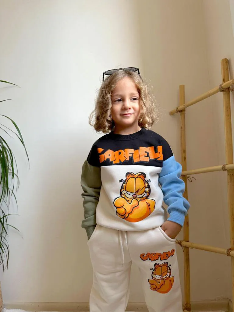 Wikiboom 1214 Garfield Baskılı 3 İp Şardonlu 2li Takım