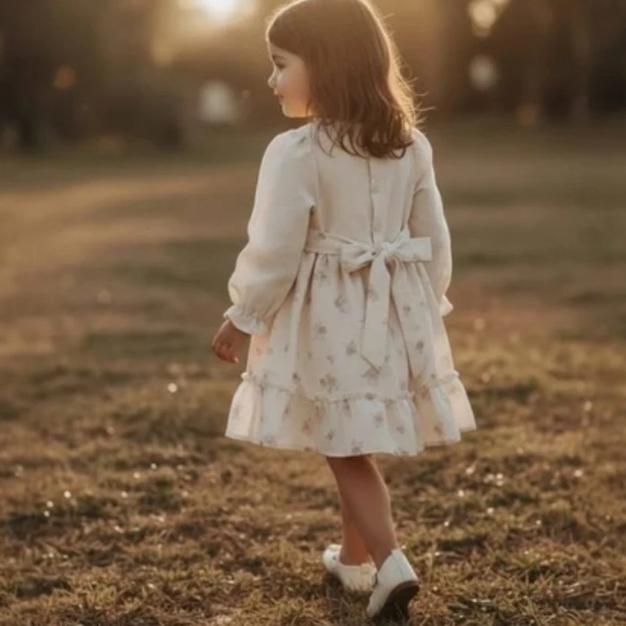 GVN 5910 Çantalı Ketenli Müslin Elbise