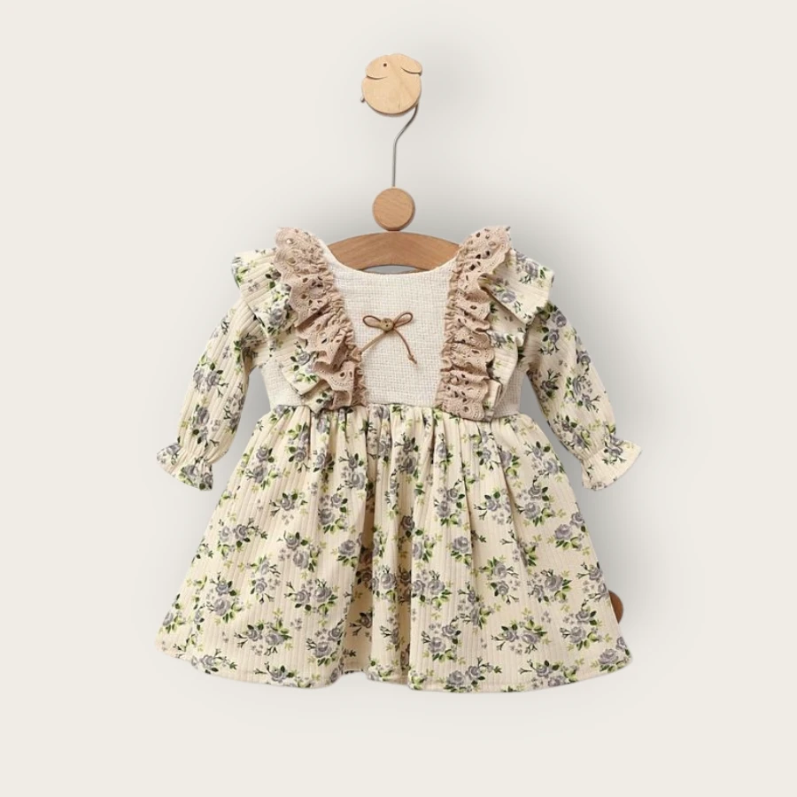 Mini Cayzen 5013 Dantel Detaylı Kız Elbise