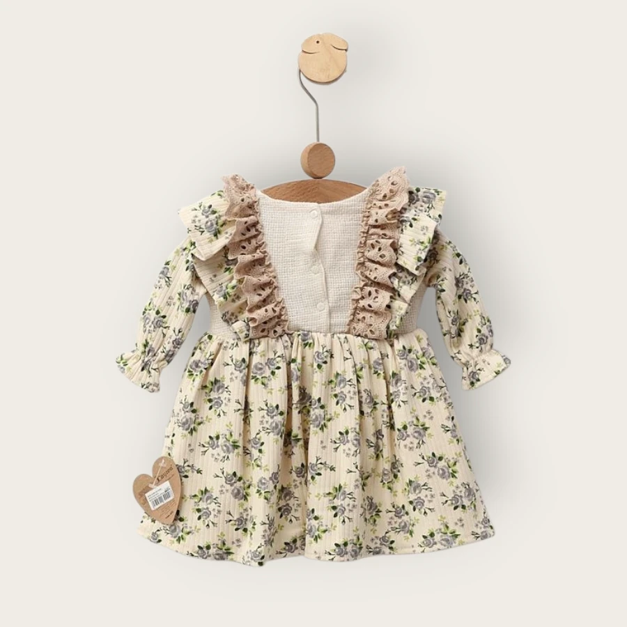 Mini Cayzen 5013 Dantel Detaylı Kız Elbise