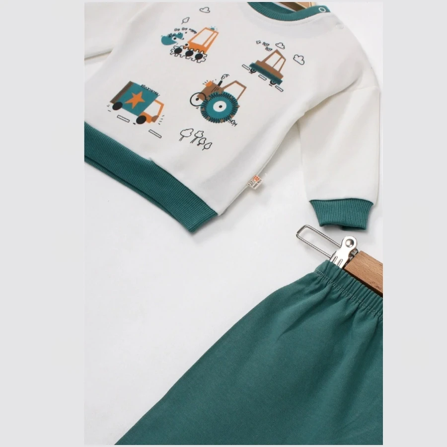 Babysee 1624 İş Makineleri Baskılı 2li Takım